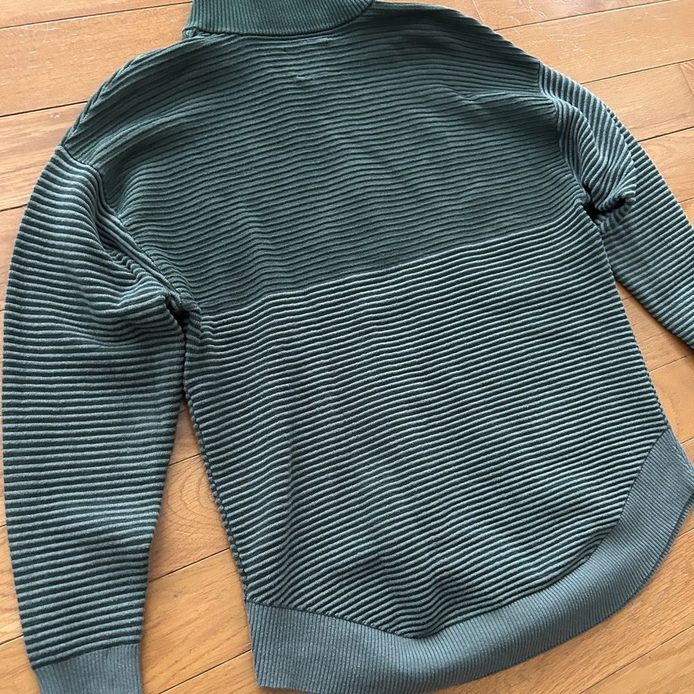 Offline Aerie Home Stretch Green Ribbed Quarter Zip Sweater Sweatshirt Size XS - Picture 8 of 10